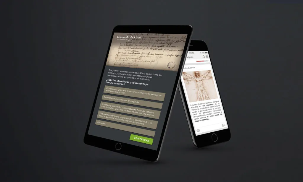 Los rostros del genio - https://losrostrosdelgenio.microlearning.es/ Los rostros del genio - experiencia transmedia