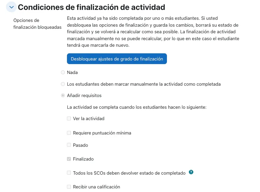 Capturar el seguimiento SCORM en Moodle con Articulate RISE 360 Capturar el seguimiento SCORM en Moodle con Articulate RISE 360