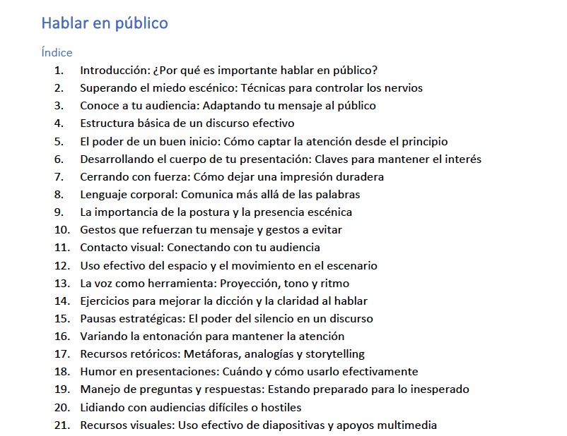 Hablar en publico