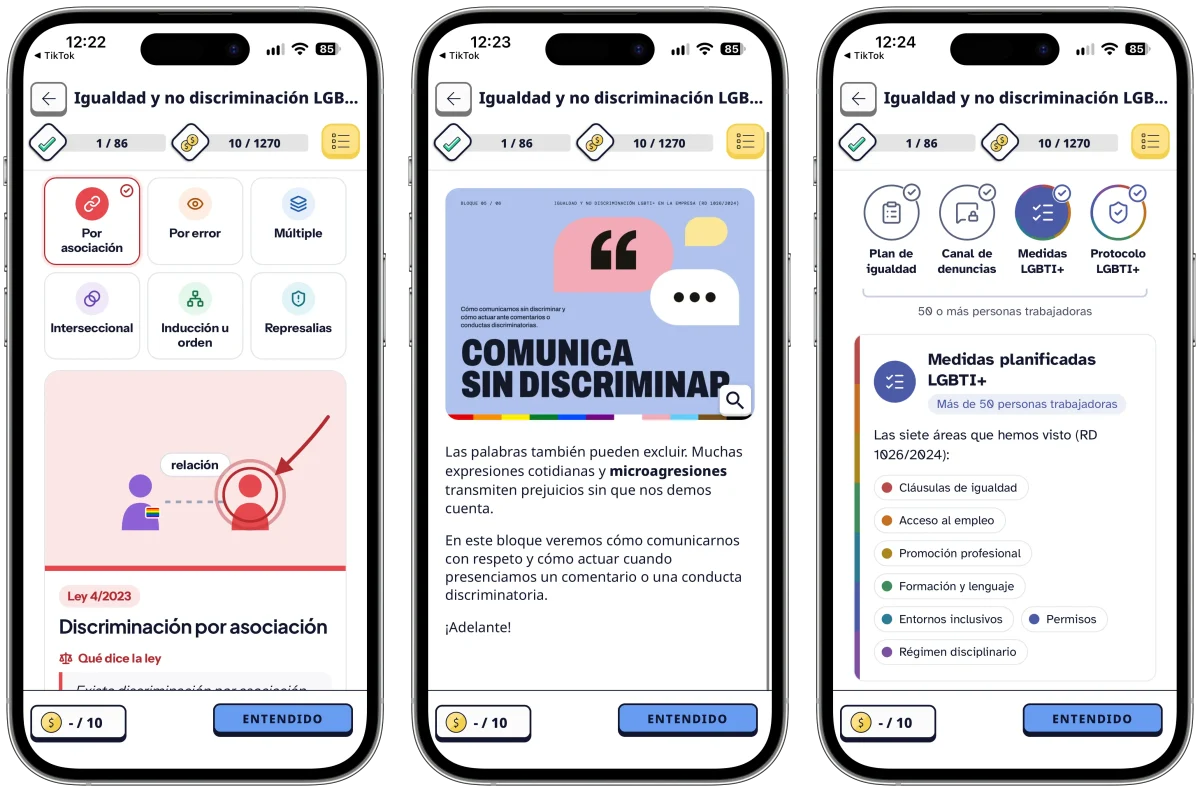 Accesibilidad web - Be accesible Microcurso: Igualdad y no discriminación LGBTI+ en la empresa (RD 1026/2024)